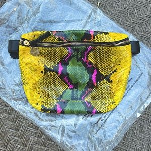 CLARE V / NEW / leather / snakeskin print / Fanny pack multi color / MSRP $325